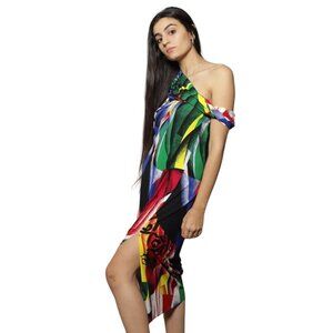 VERSACE Abstract Art Picasso Style Dress Ready to Wear Fall 2018 Sz 44